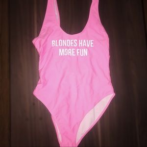 Blondes Have More Fun Pink One Piece